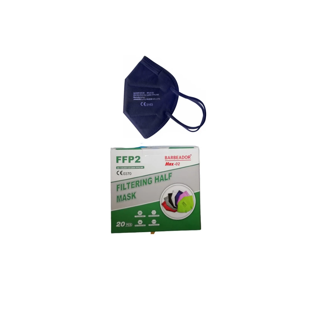 Barbeador Max-02 Filtering Half Mask FFP2 Mask Dark Blue 20 pieces
