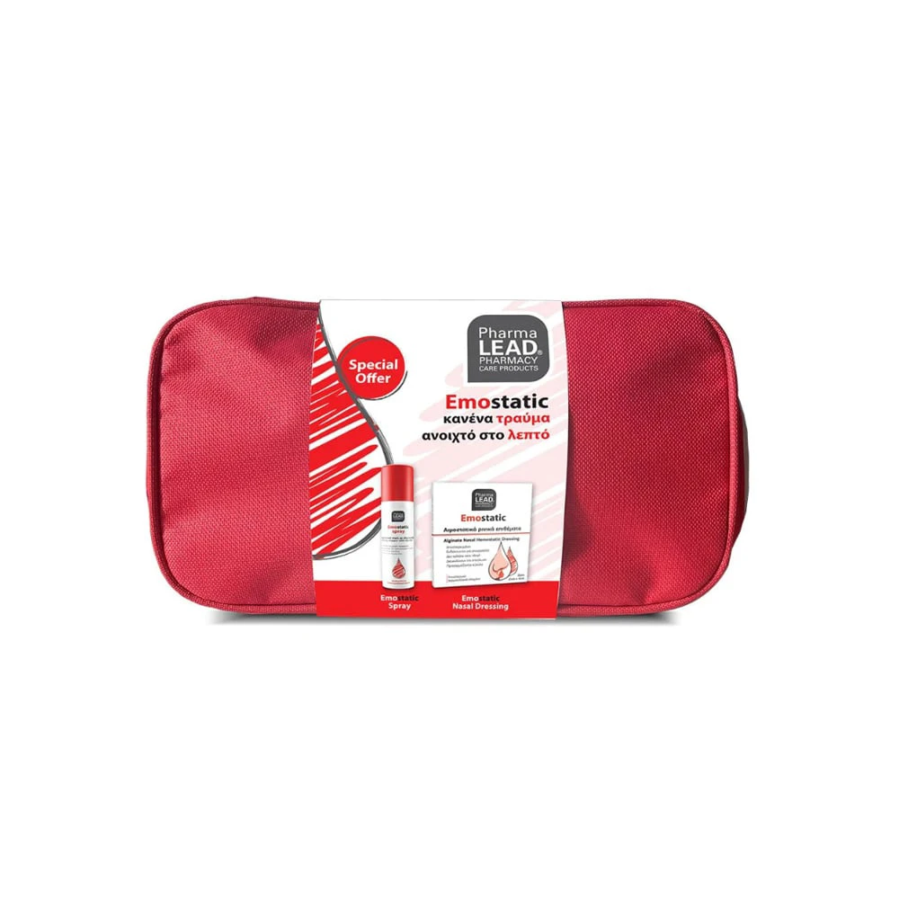 Pharmalead Promo Emostatic Duo First Aid Kit Αιμοστατικό Spray 60ml & Αιμοστατικά Ρινικά Επιθέματα 2 τεμάχια