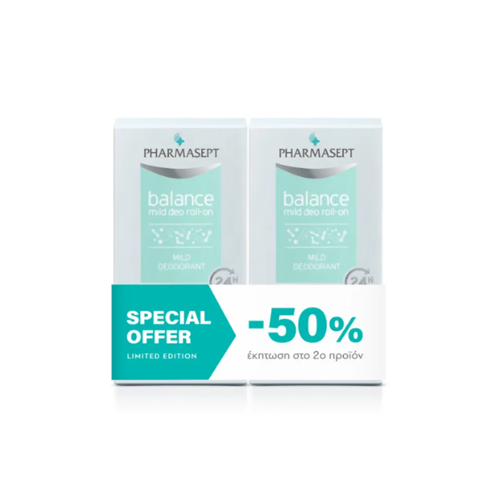 Pharmasept Promo (-50% Off Second Product) Balance Mild Deo Roll-On Mild Deodorant For Sensitive Skin 2x50ml