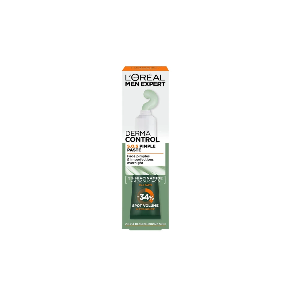 L'Oreal Paris Men Expert Derma Control S.O.S Pimple Paste Για Τα Επίμονα Σπυράκια 45ml