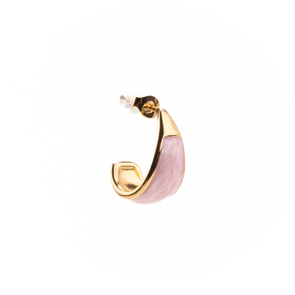 InoPlus Borghetti Women Art 1186 Earrings Gold Drop Marble Effect Pink 1 pair