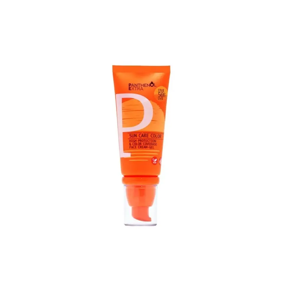 Panthenol Extra Sun Care Color SPF50 Αντηλιακή Κρέμα Gel Προσώπου Με Χρώμα 50ml