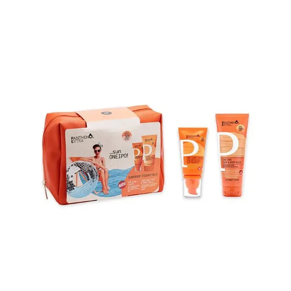 Medisei Promo Panthenol Extra Sunproof Essentials With Sun Care Color Face Cream Gel SPF50 50ml & Sun Care Face & Body Milk SPF50 100ml