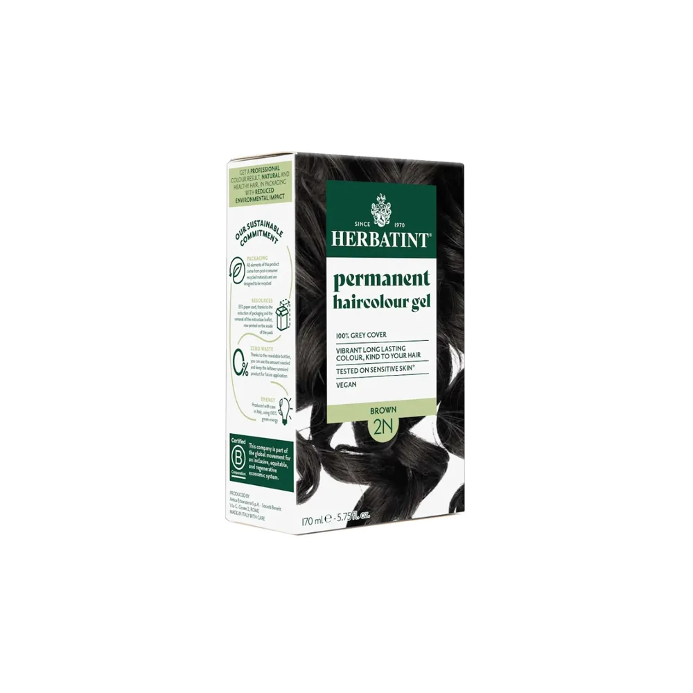 Herbatint Permanent Haircolour Gel Hair Colour 2N Chestnut Black 170ml