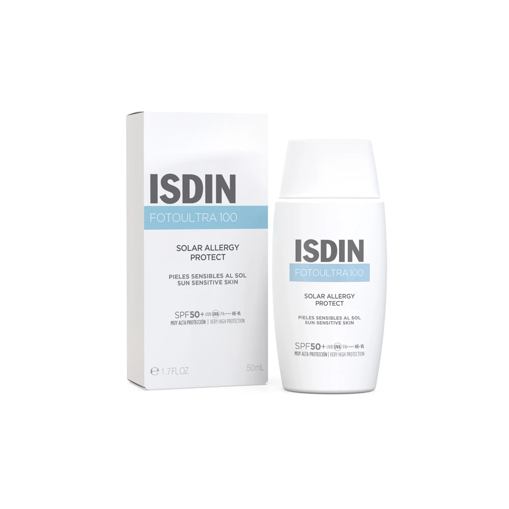 ISDIN Fotoultra 100 Solar Allergy Protect Facial Sunscreen For Photosensitive Skin Prone To Sun Allergy SPF50+ 50ml