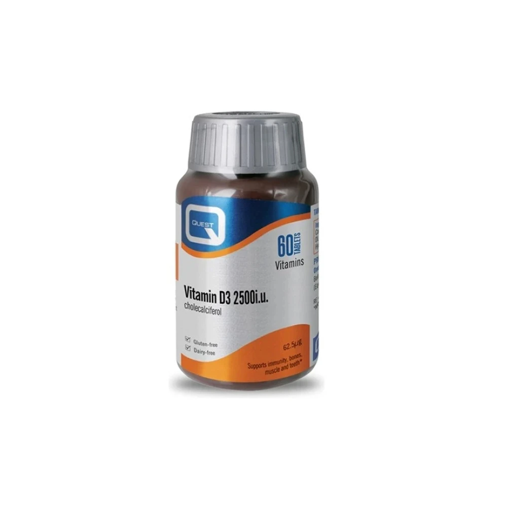 Quest Vitamin D3 2500iu Συμπλήρωμα Για Το Ανοσοποιητικό & Τα Οστά 60 ταμπλέτες