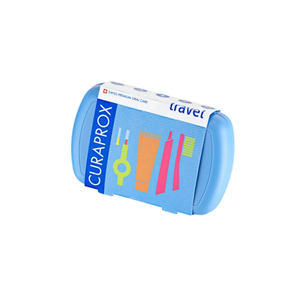 Curaprox Promo Travel Set Πακέτο Στοματικής Υγιεινής Ταξιδίου Με Οδοντόκρεμα 10ml & Οδοντόβουρτσα Πτυσσόμενη1 τεμάχιο & Μεσοδόντιο Βουρτσάκι Καθαρισμού 2 τεμάχια