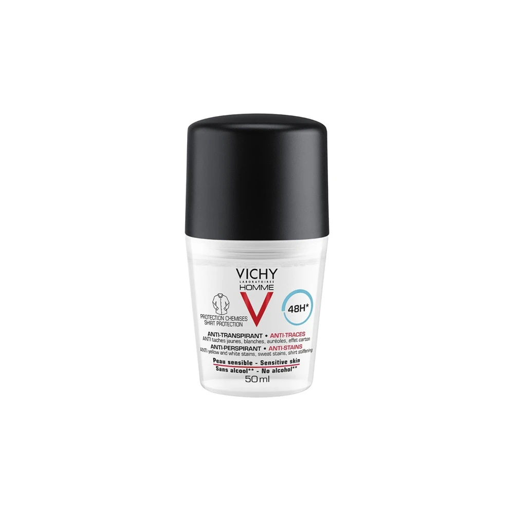 Vichy Homme Deo Anti-Stains 48h Ανδρικό Αποσμητικό Ενάντια Στα Σημάδια 50ml