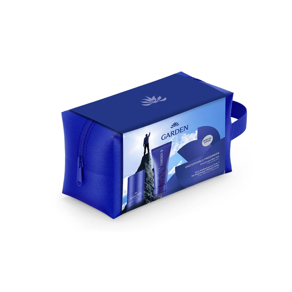Garden Promo Men 24h Anti Perspirant Deodorant Roll On 50ml & Daily Cleansing 3In1 Body Hair & Face Gel 200ml