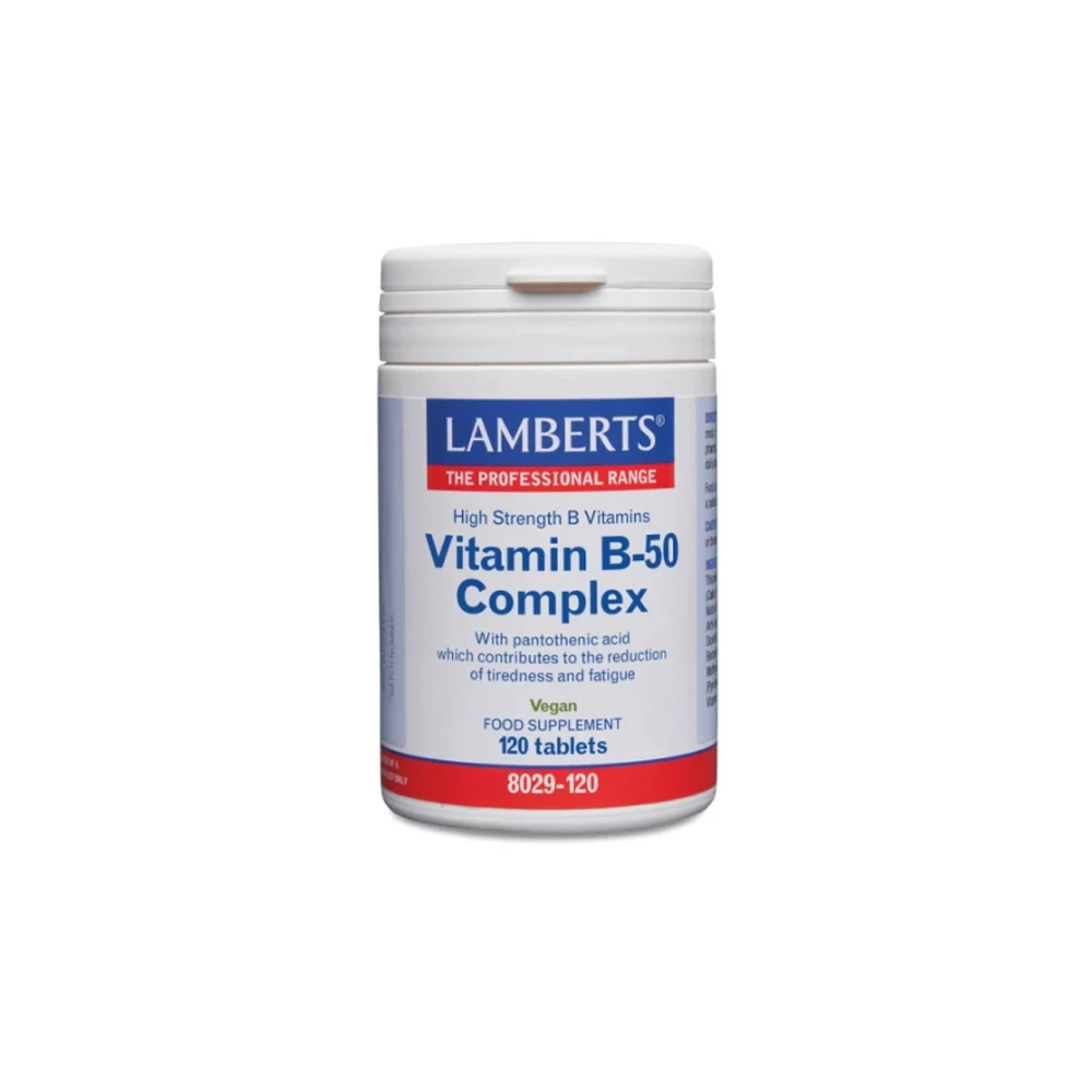 Lamberts Vitamin B 50 Complex 50mg Πλήρες Σύμπλεγμα Βιταμινών Β 120 ταμπλέτες
