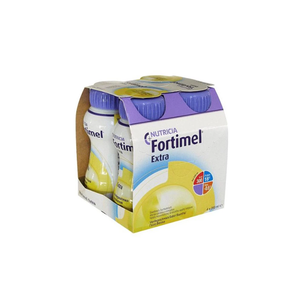 Nutricia Fortimel Extra Vanilla Oral Nutrient Formulation High Protein & High Energy With Vanilla Flavor 4x200ml
