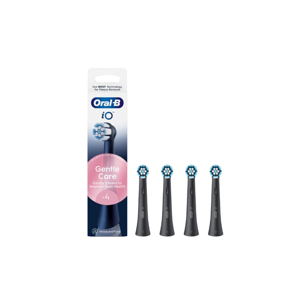Oral-B iO Gentle Care Black Replacement Electric Toothbrush Heads 4 pieces