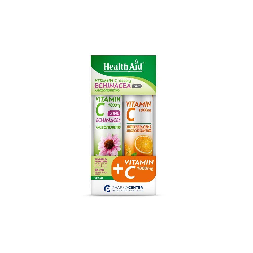Health Aid Promo Vitamin C 1000mg Echinacea Zinc 20 effervescent tablets & Vitamin C Βιταμίνη C 1000mg 20 effervescent tablets