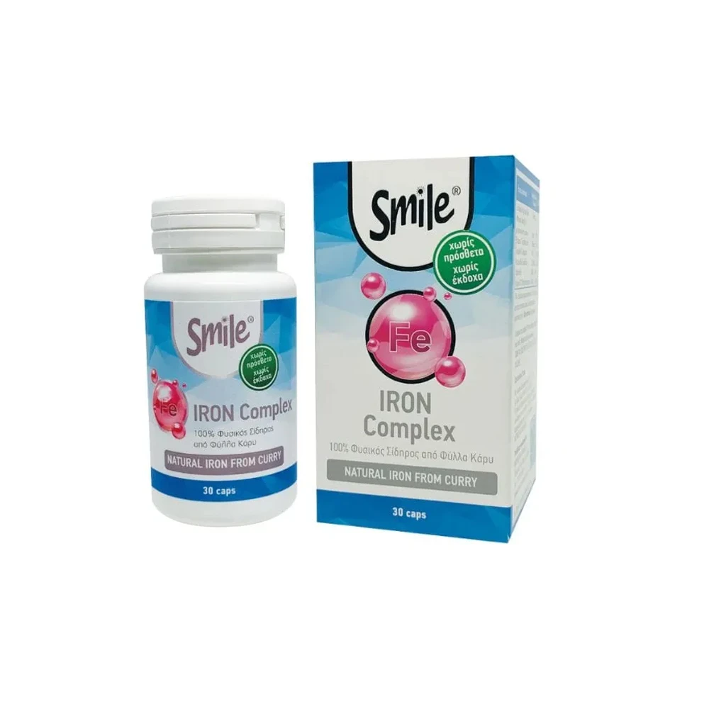 Am Health Smile Iron Complex Συμπλήρωμα Διατροφής Πλούσιο Σε Σίδηρο 30 κάψουλες