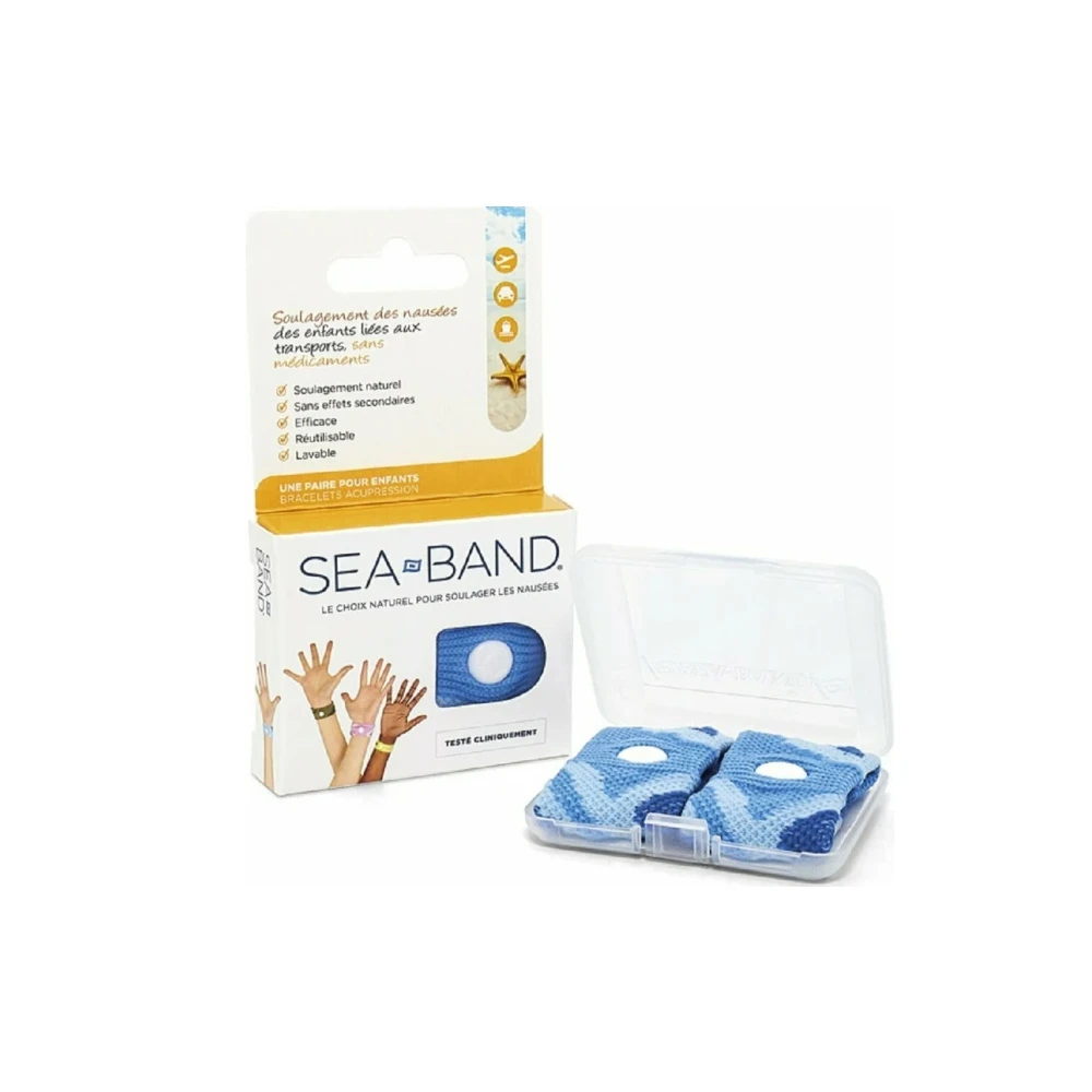 Sea Band Wristband for Children Against Motion Sickness Color Light Blue 2 pieces