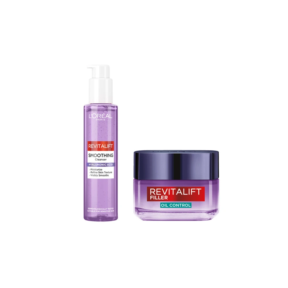 L'Oreal Paris Promo Revitalift Filler Hyaluronic Gel-Cream 50ml & Smoothing Cleanser Spray 150ml