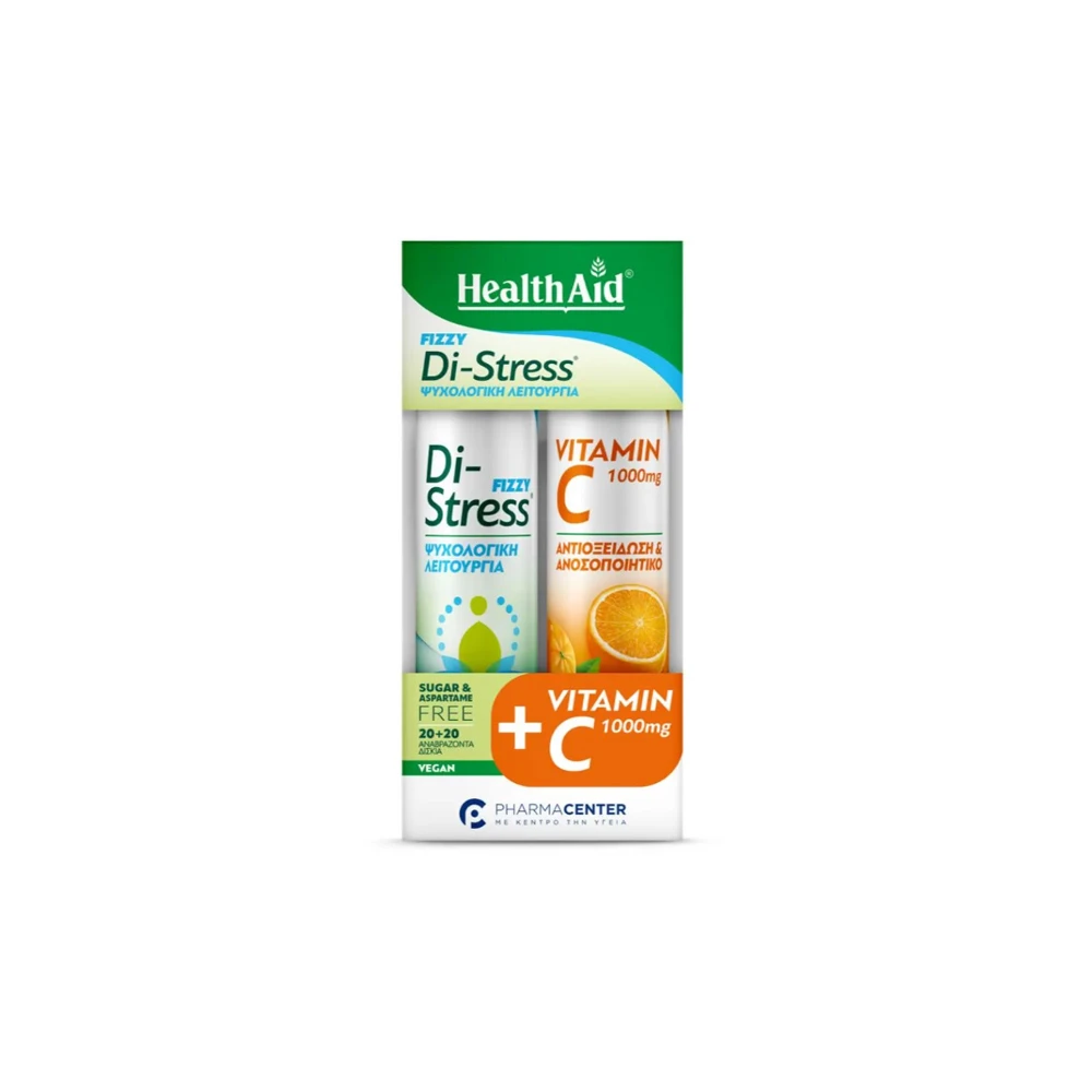 Health Aid Promo Fizzy Di-Stress 20 effervescent tablets & Vitamin C 1000mg 20 effervescent tablets
