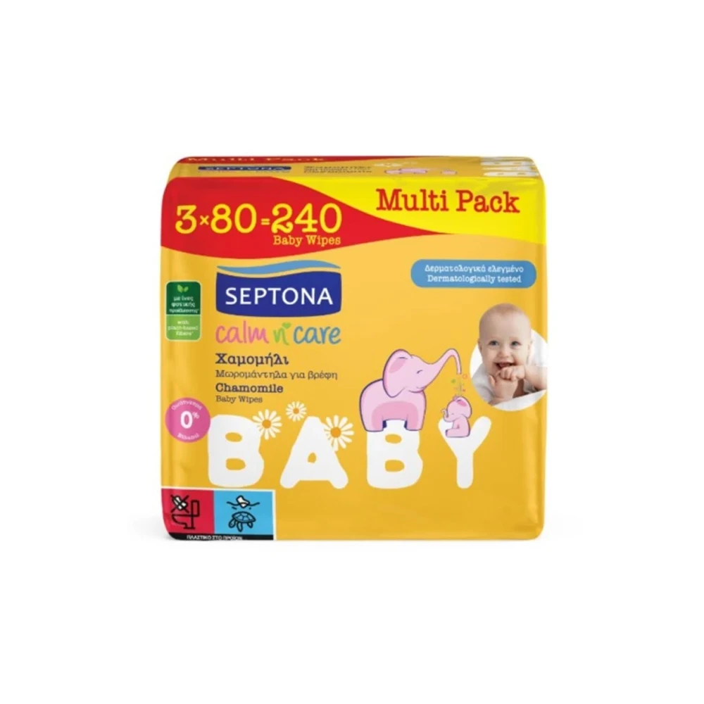 Septona Calm n' Care Baby Wipes With Chamomile Multipack 3x80 pieces
