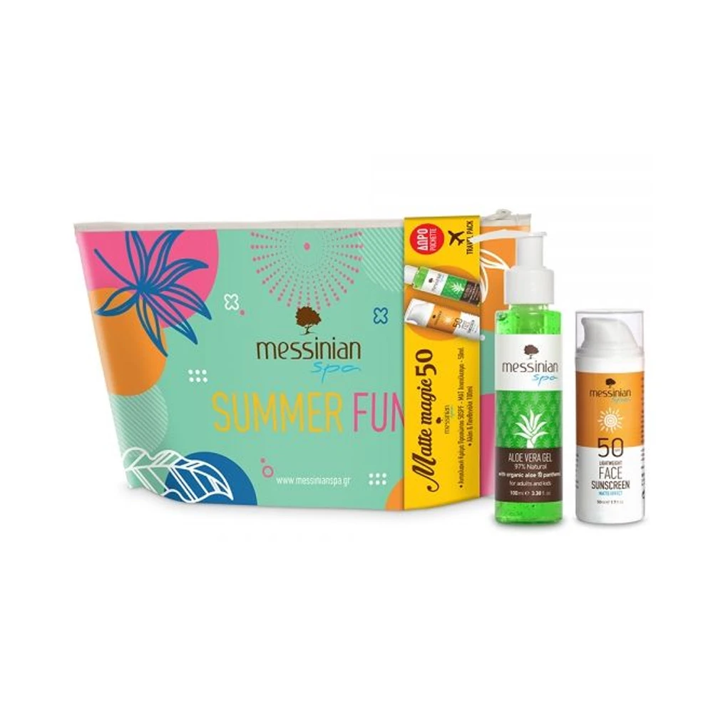 Messinian Spa Promo Summer Fun Face Sunscreen SPF50 50ml & Aloe Vera Gel 100ml