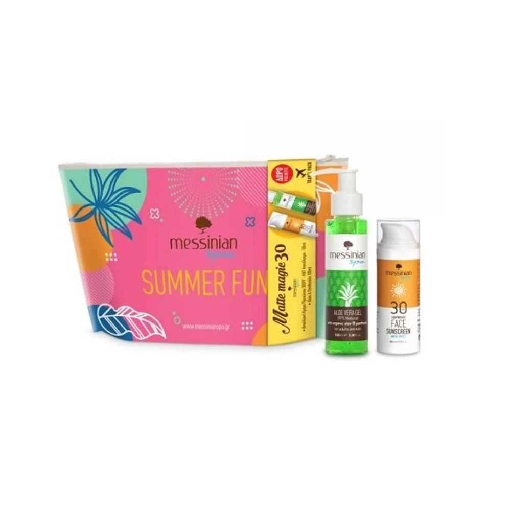 Messinian Spa Promo Summer Fun Face Sunscreen SPF30 50ml & Aloe Vera Gel 100ml