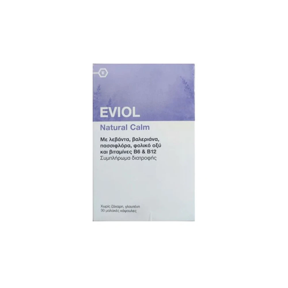 Eviol Natural Calm Συμπλήρωμα Διατροφής Για Το Άγχος 30 μαλακές κάψουλες