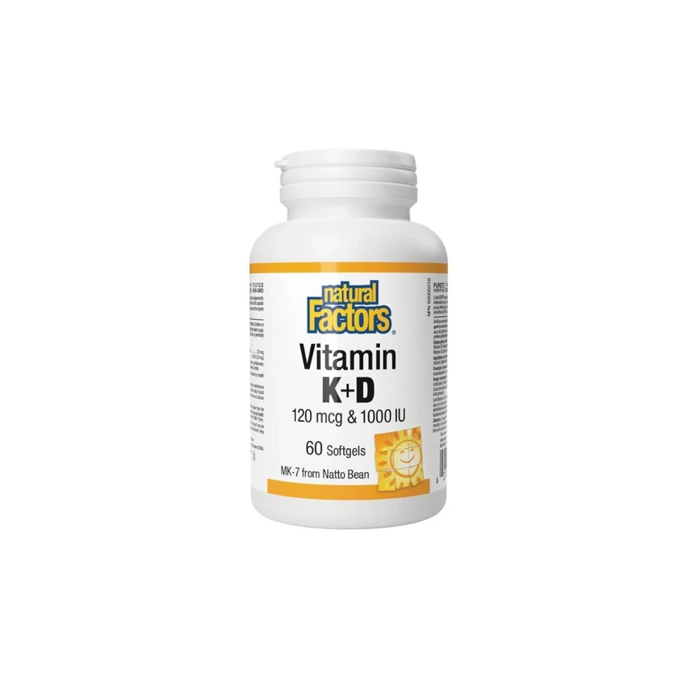 Natural Factors Vitamin K+D 60 softgels
