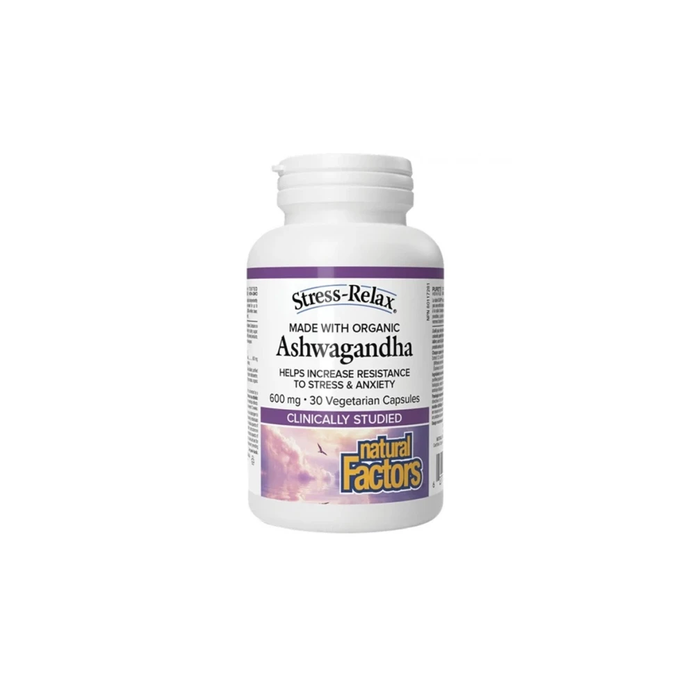 Natural Factors Stress-Relax Organic Ashwagandha 600mg 30 vegan caps