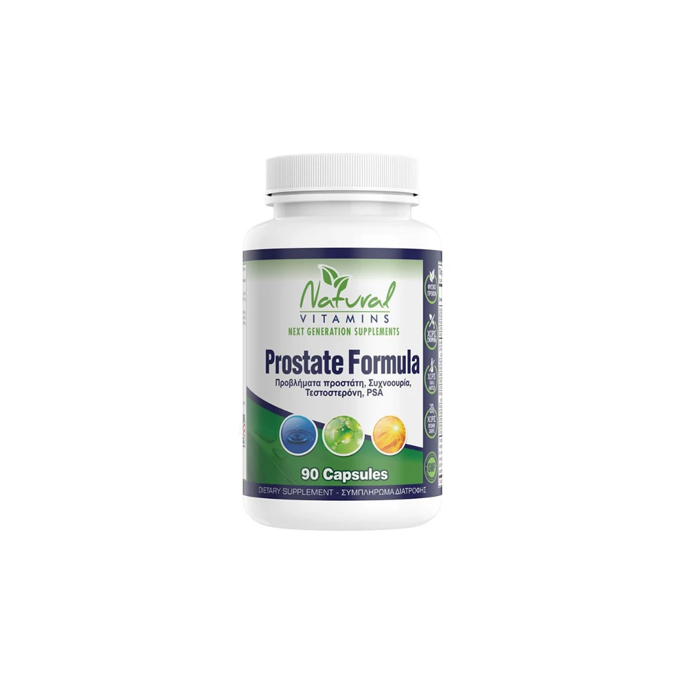Natural Vitamins Prostate Formula Formula Φόρμουλα Για Την Φυσιολογική Λειτουργία Του Προστάτη 90 κάψουλες
