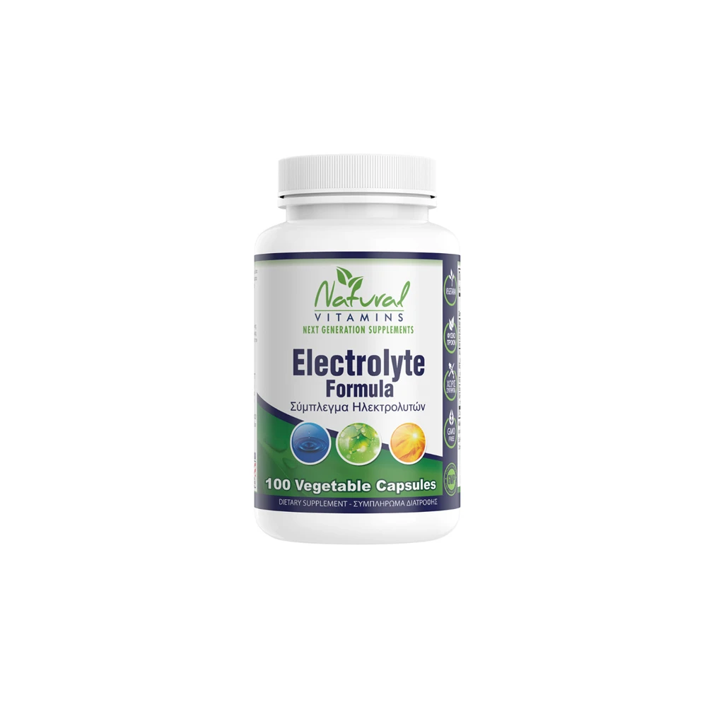 Natural Vitamins Electrolyte Formula Φόρμουλα Ηλεκτρολυτών 100 φυτικές κάψουλες