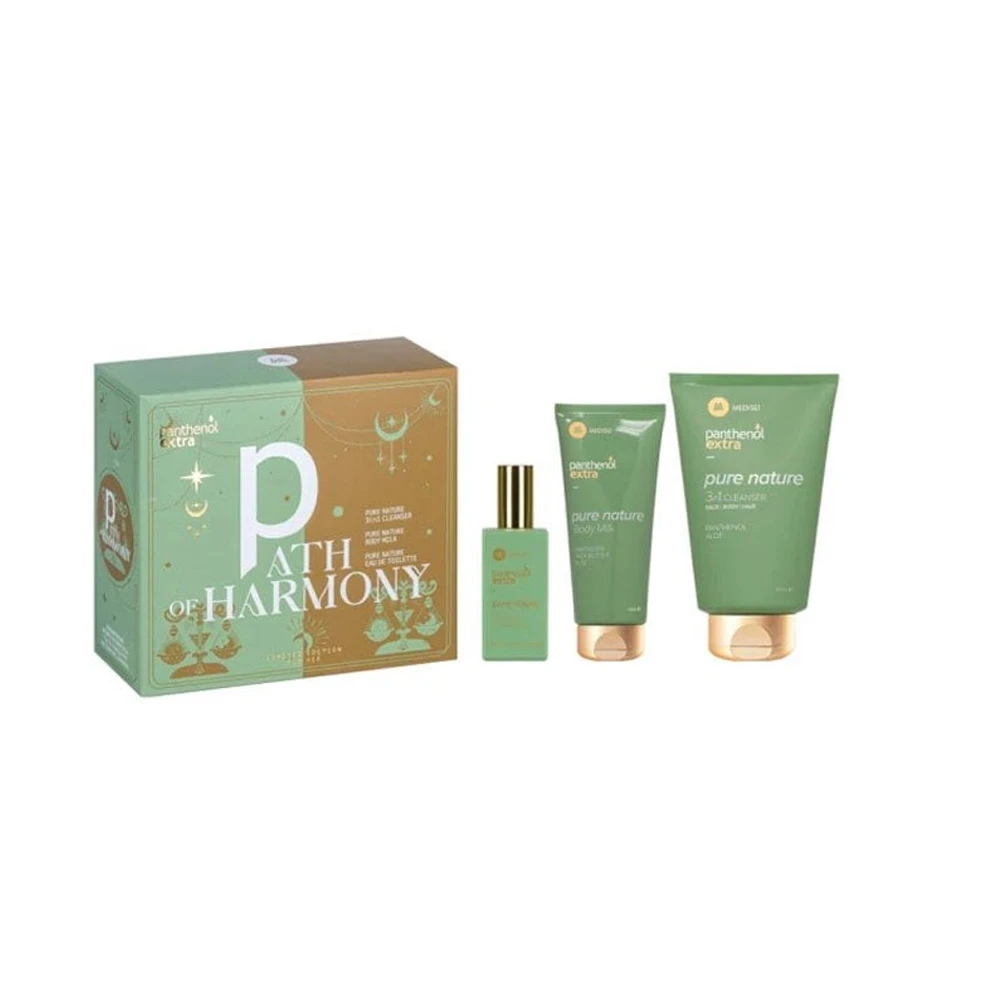 Panthenol Extra Promo Path Of Harmony Pure Nature 3in1 Cleanser Σαμπουάν - Αφρόλουτρο 200ml & Pure Nature Body Milk Ενυδατικό Γαλάκτωμα Σώματος 100ml & Pure Nature Eau De Toilette Γυναικείο Άρωμα 50ml