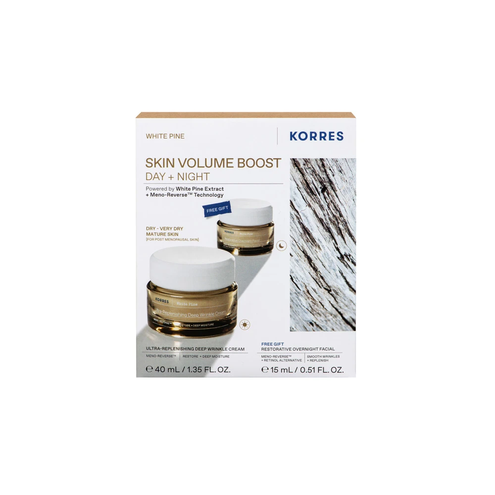 Korres Promo White Pine Ultra-Replenishing Deep Wrinkle Cream 40ml & Free Restorative Overnight Facial Cream 15ml
