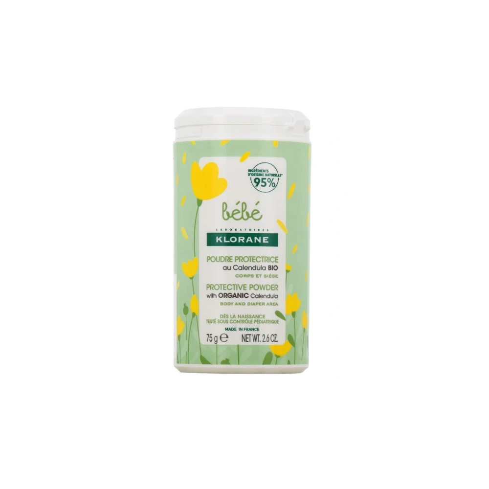Klorane Bebe Protective Powder With Organic Calendula Μεταλλική Πούδρα Για Τους Ερεθισμούς 75gr