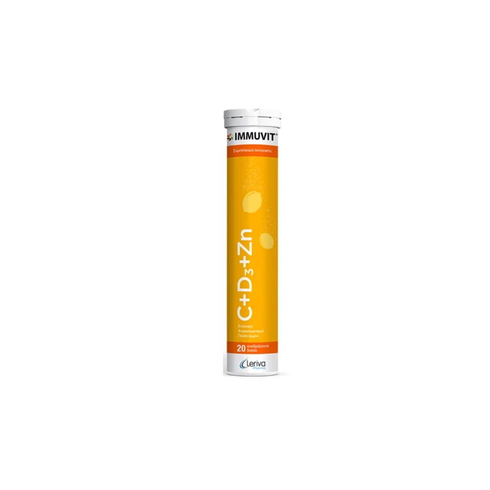 Leriva Immuvit C+D3+Zn 20 effervescent tablets