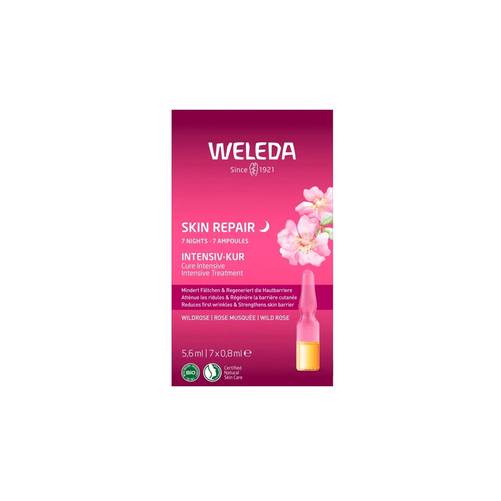 Weleda Wild Rose Beauty Treatment Κούρα Ομορφιάς & Λείανσης 7 Ημερών Άγριο Τριαντάφυλλο 7x 0.8ml