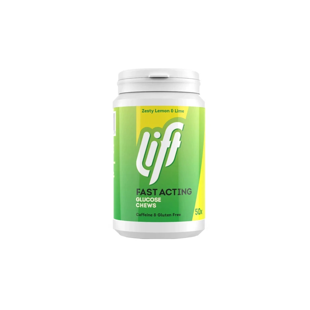Gluco Lift Fast Acting Glucose Chews With Flavor Zesty Lemon Lime 50 tabs