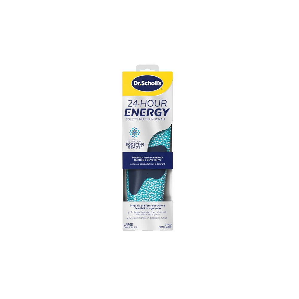 Scholl 24H Hour Energy Insoles Size Large (40 - 47.5) 1 pair