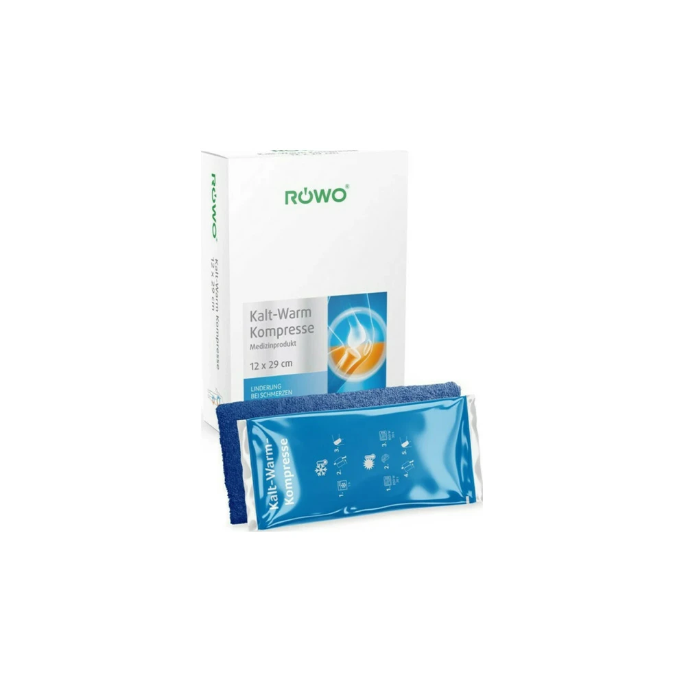 Euromed Rowo Cryotherapy Thermotherapy Compresses With Velcro & Elastic Fixing Tape 12x29cm 1 piece