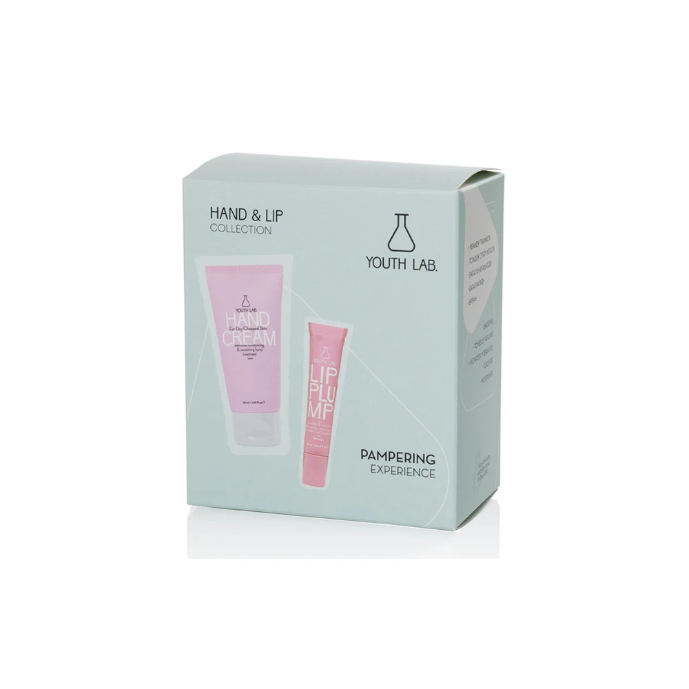YOUTH LAB. Promo Xmas Hand Cream & Lip Plump Box Hand Cream Πλούσιας Υφής Κρέμα Χεριών 50ml & Lip Plump Flamingo Προϊόν Περιποίησης Χειλιών 10ml