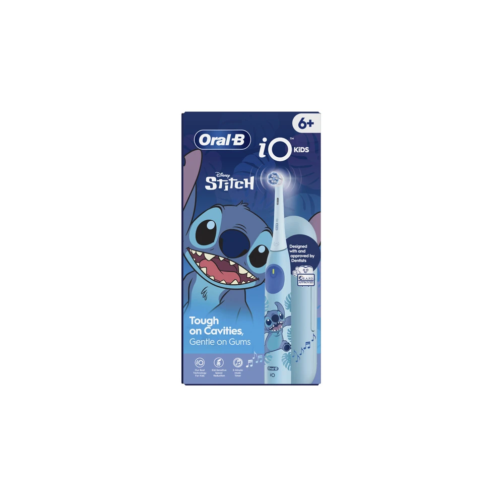 Oral-B iO Disney Stitch Rechargeable Electric Toothbrush 1 piece & Toothbrush Head 1 piece & Travel Case 1 piece For Age 6+