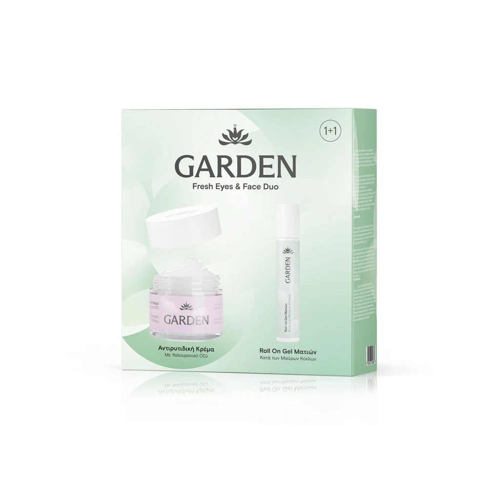 Garden Promo Fresh Eyes & Face Duo Anti-Wrinkle Cream With Hyaluronic Acid 50ml & Roll On Eye Gel With Cucumber Extract 20ml