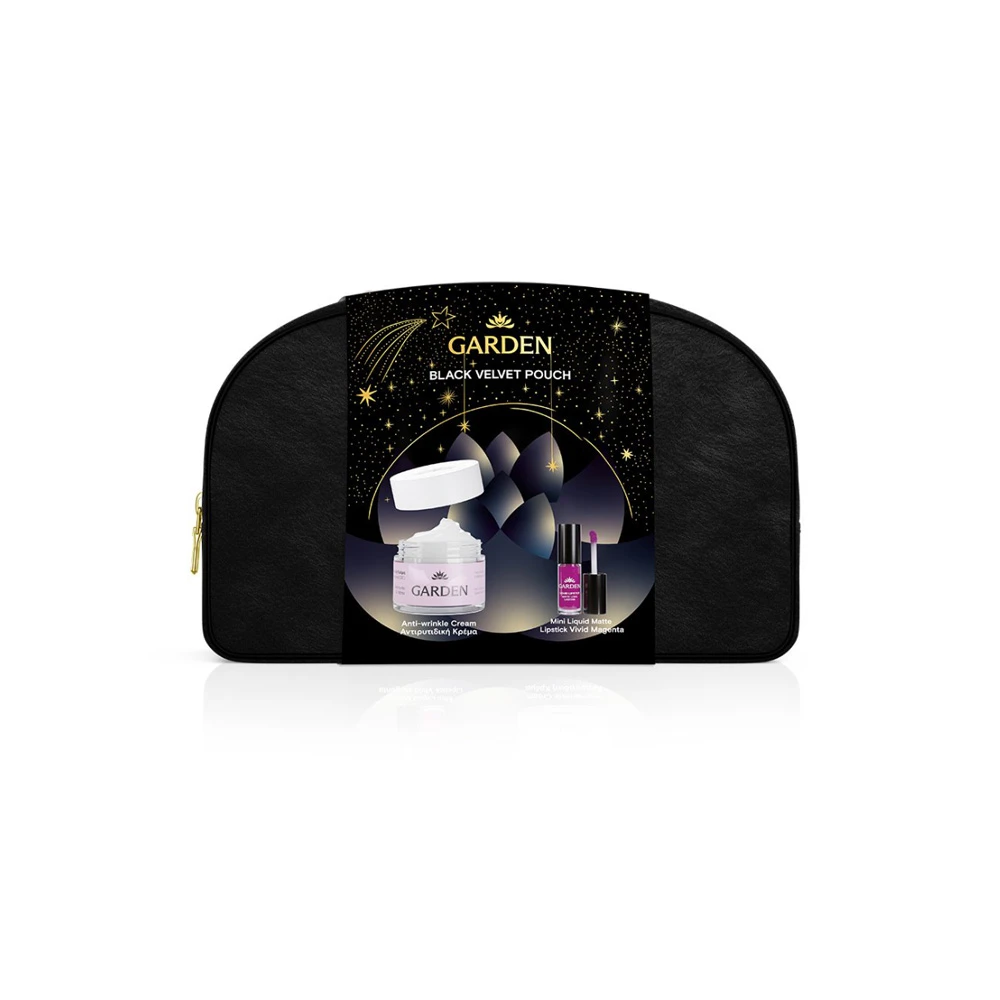 Garden Promo Black Velvet Pouch Anti-Wrinkle Cream With Hyaluronic Acid 50ml & Μini Liquid Matte Lipstick Vivid Magenta 04 2ml