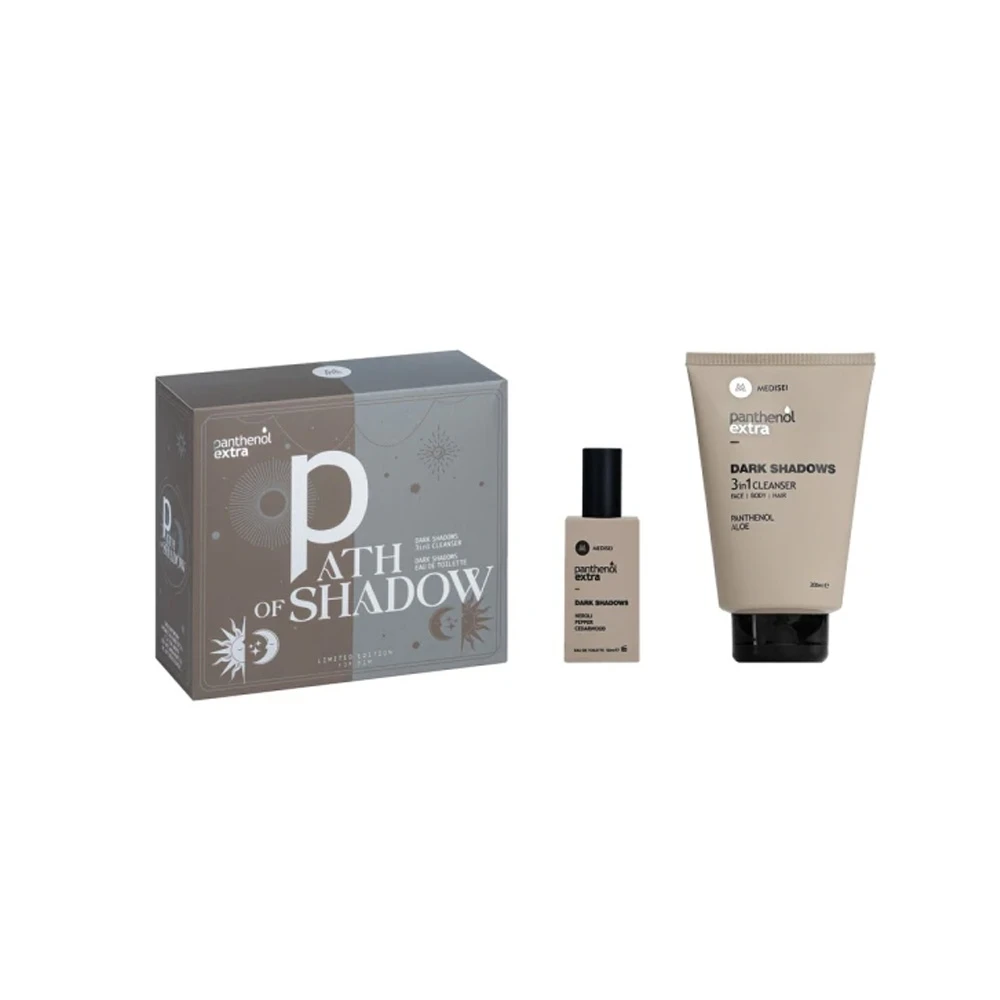 Panthenol Extra Promo Men Path Of Shadow Dark Shadows 3in1 Cleanser Ανδρικό Σαμπουάν-Αφρόλουτρο 200ml & Dark Shadows Eau De Toilette Ανδρικό Άρωμα 50ml