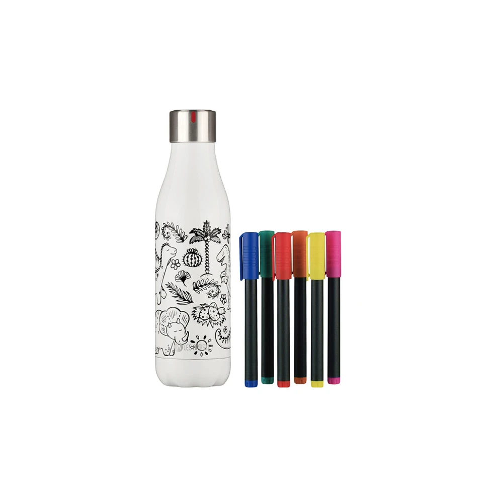 Les Artistes Botlle Creative Dinos 500ml & Markers 6 pieces