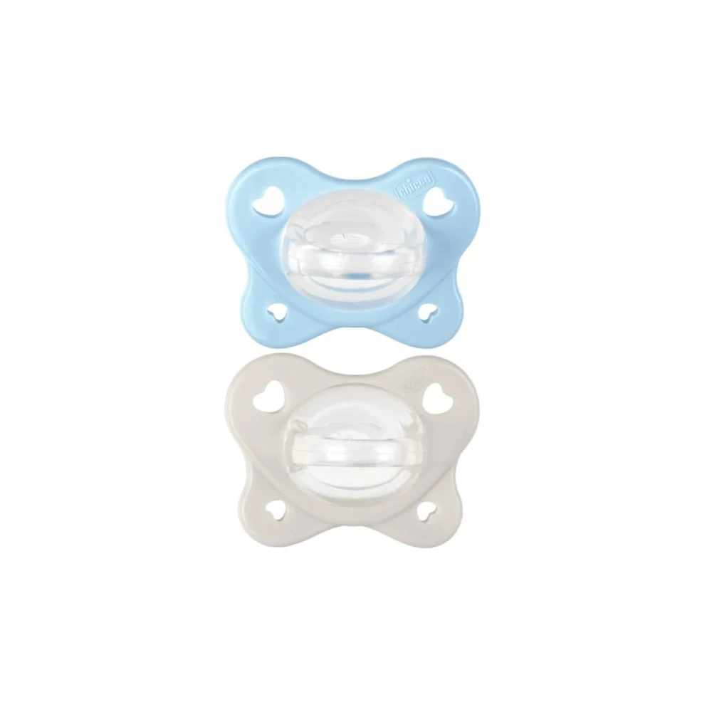 Chicco Physioforma Dual Soft Πιπίλα Σιλικόνης Σιέλ/Μπεζ 2-6 Μηνών 2 τεμάχια