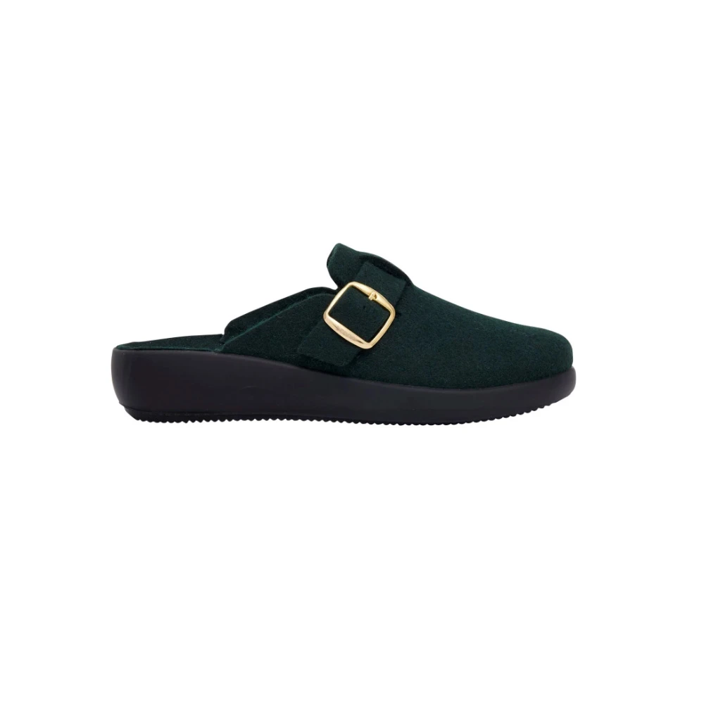 Scholl Shoes Nilla Buckle Women's Anatomical Slippers Dark Green 1 pair