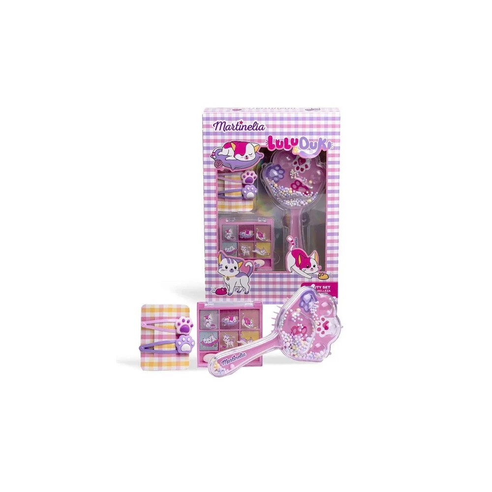 Martinelia Promo Lulu & Duki Eyes & Hair Set Eyeshadow Palette Παλέτα Σκιών 6 Χρώματα 6x0.8gr & Silicon Hair Brush Easy Detangling, Βούρτσα Μαλλιών 1 τεμάχιο & Hair Clips, 2 Clips Μαλλιών 2 τεμάχια