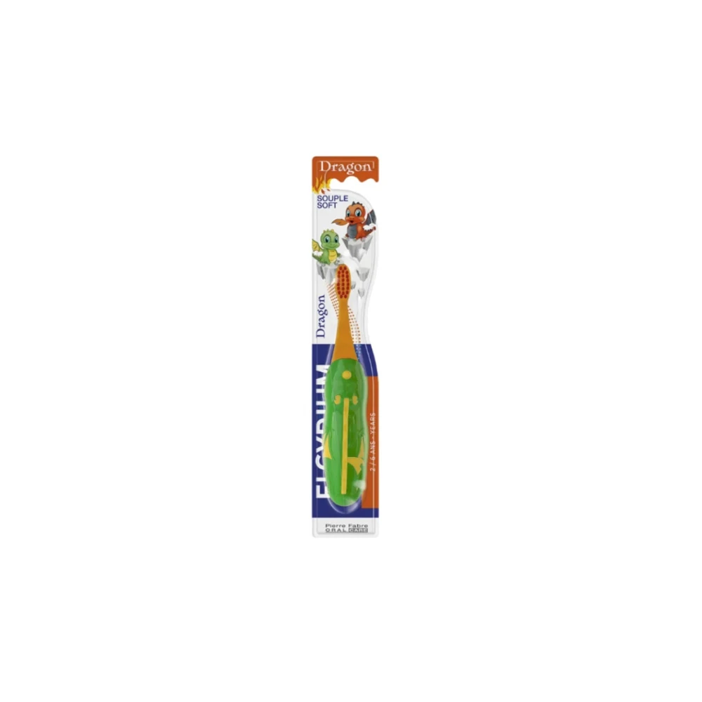 Elgydium Dragon Οδοντόβουρτσα Για Παιδιά Soft 2-6 Ετών 1 τεμάχιο