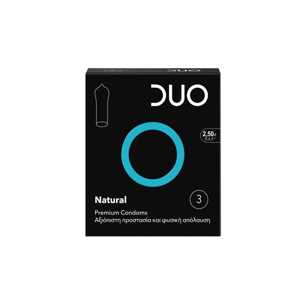 Duo Natural Προφυλακτικά Κανονικά & Διαχρονικά Για Φυσική Απόλαυση 3 τεμάχια