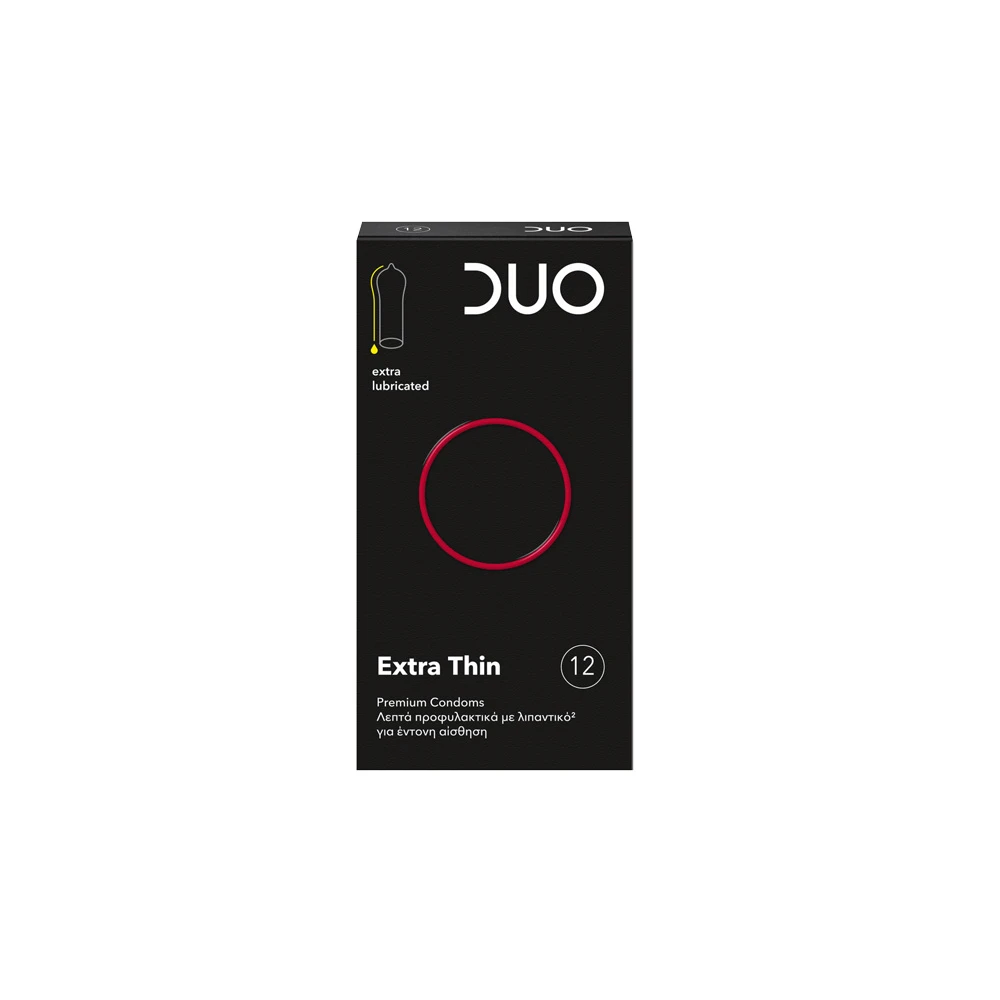Dυο Thin Extra Lubricated Προφυλακτικά Πολύ Λεπτά Για Προστασία & Απόλαυση 12 τεμάχια