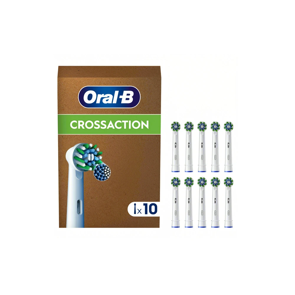 Oral-B Cross Action White Replacement Electric Toothbrush Heads 10 pieces
